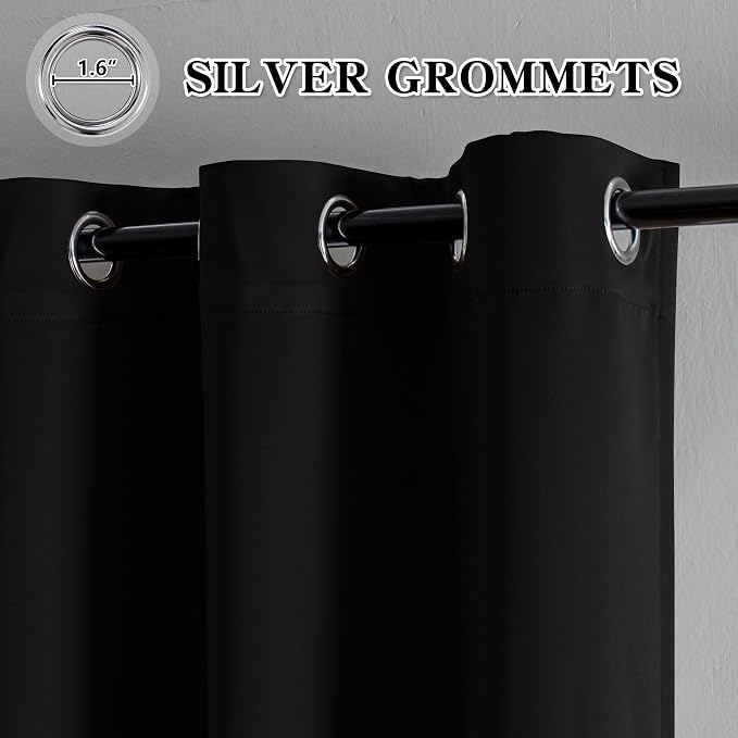 IGEMAEVE Black Curtains for Living Room, Custom Curtains Blackout Thermal - Image 2