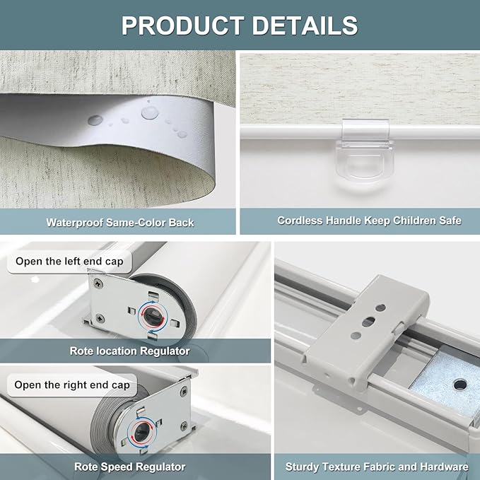 Customize Cordless Roller Shades Blackout Blinds - Image 7