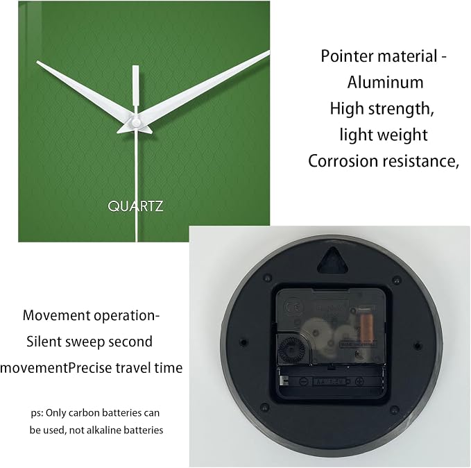 XFM Modern Simple Wall Clocks Battery Operated 20 Inch Large Green Analog Wall - Image 7