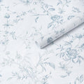 Ismoon Blue Wallpaper Peel and Stick Floral Vintage Stick on Wall Paper French by Ismoon