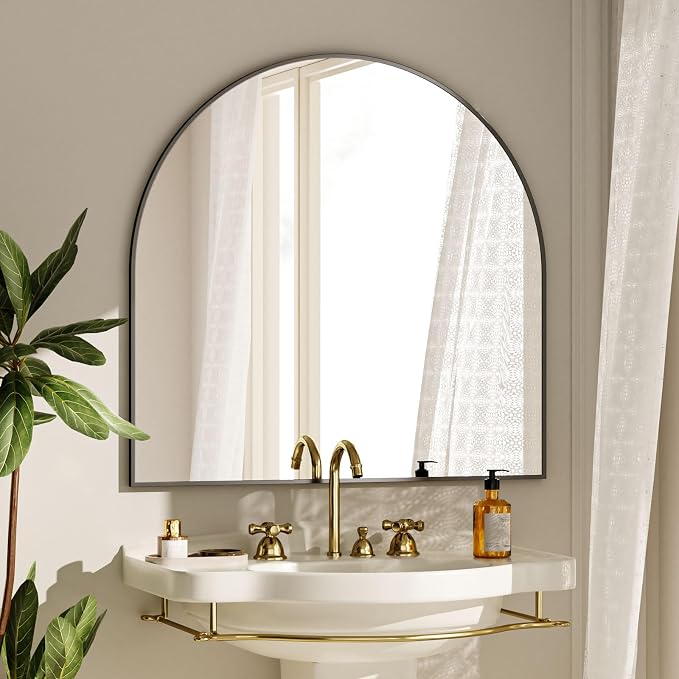 VooBang Wide Arched Wall Mirror, 31 x 32 inch Arch Bathroom Mirror, Wall - Image 8
