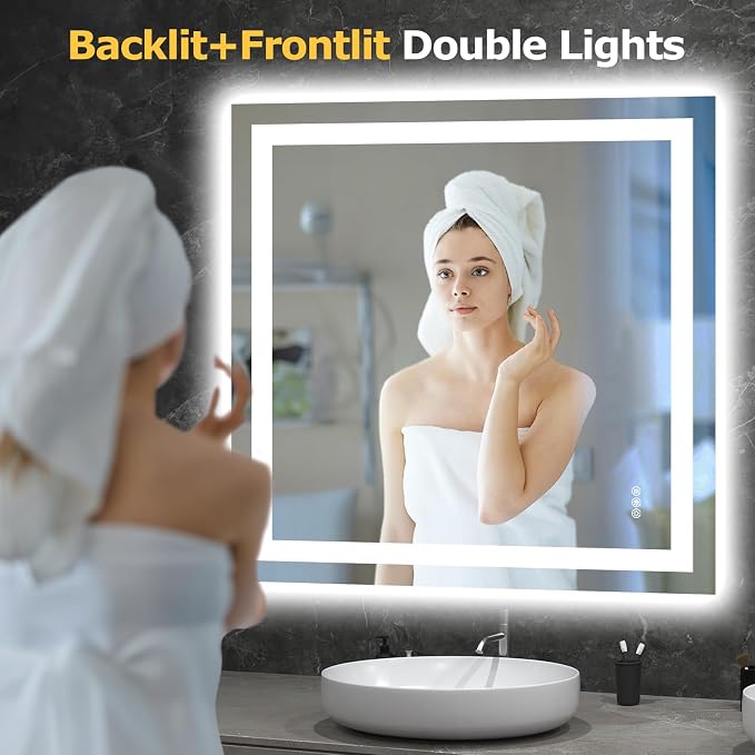 Hivone 36X36 LED Bathroom Mirror - Image 2