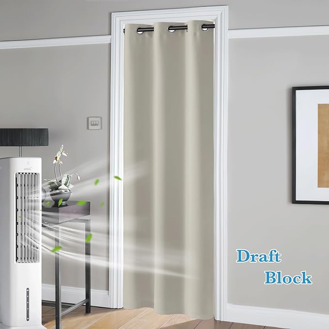 RYB HOME Blackout Curtains Thermal Insulating Privacy Temporary Door Curtains by RYBHOME