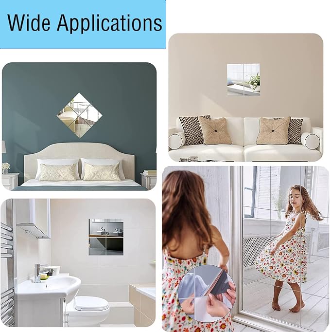 16"x 12"x 4Pcs Acrylic Mirror Sheet, Flexible Non Glass Full Length Full Body - Image 6