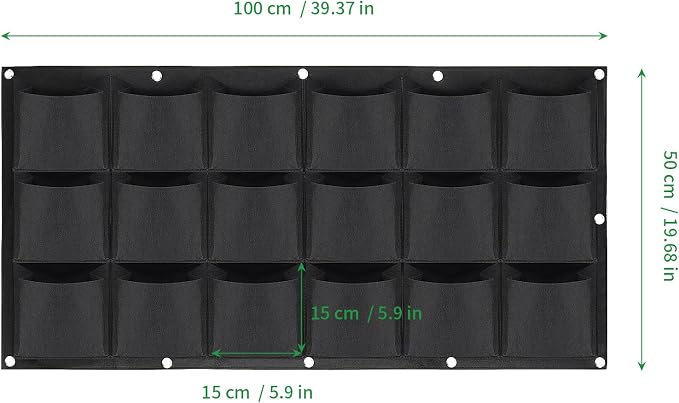 ZOENHOU 2 Pack Total 36 Roomy Pockets Horizontal Garden Planter, Waterproof - Image 2