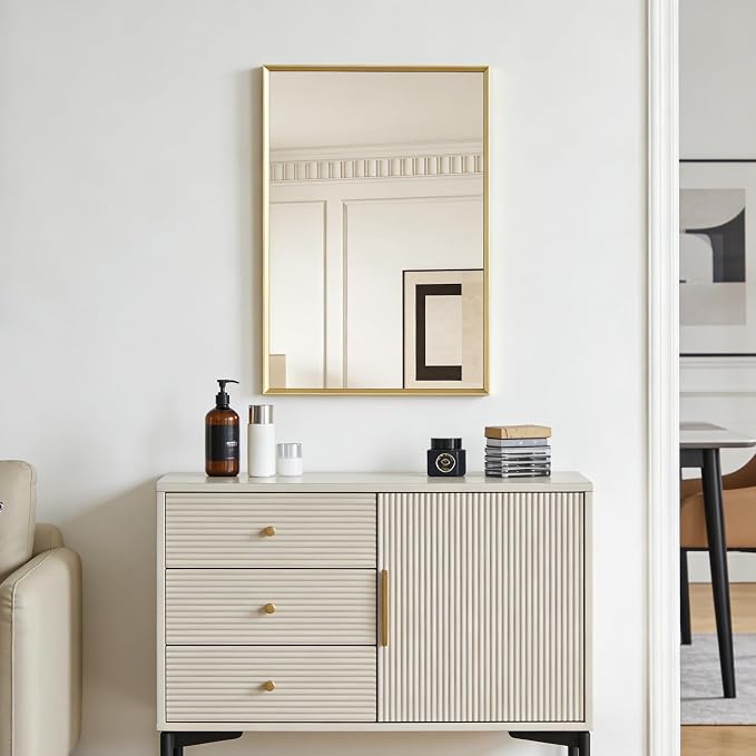 BOMINICA Brushed Gold Bathroom Mirror - Image 5