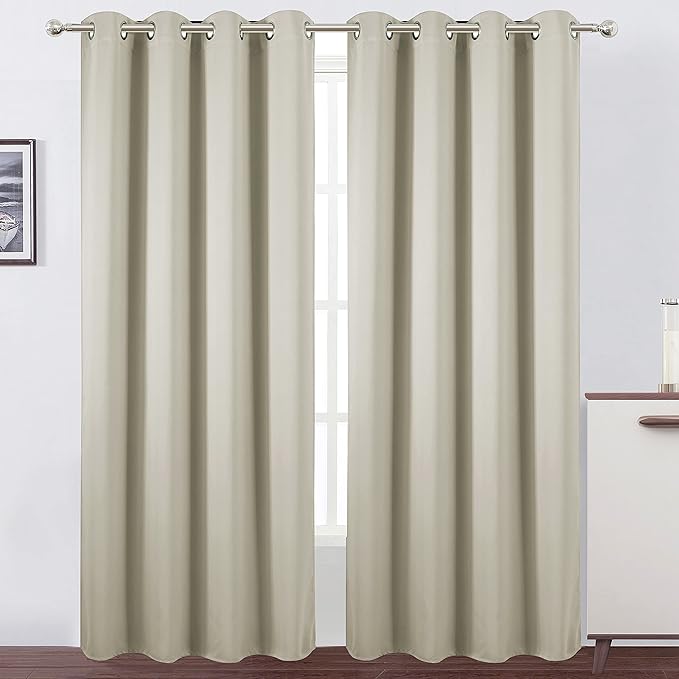 LEMOMO Light Beige Thermal Blackout Curtains/52 x 108 Inch/Set of 2 Panels Room by Lemomo