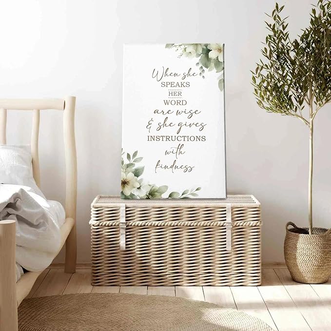 HIWX Christian Wall Decor, Sage Green Botanical Bible Verses Framed Canvas - Image 3