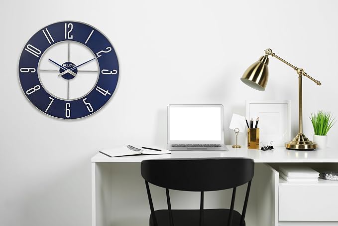 Bulova Blue Steel Oversize Wall Clock |Model C4809 - Image 7