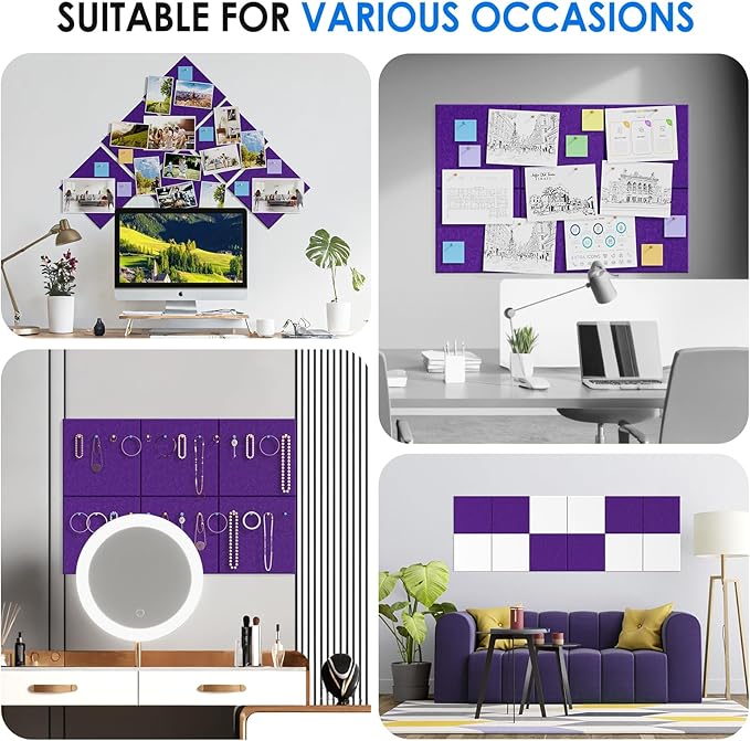 MaxGear Large Cork Board for Wall 36" x 24", Violet Bulletin Board, 6 Pack Felt - Image 6