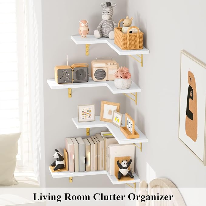 Love-KANKEI Corner Shelf Wall Mounted, Floating Wall Shelves - Image 5