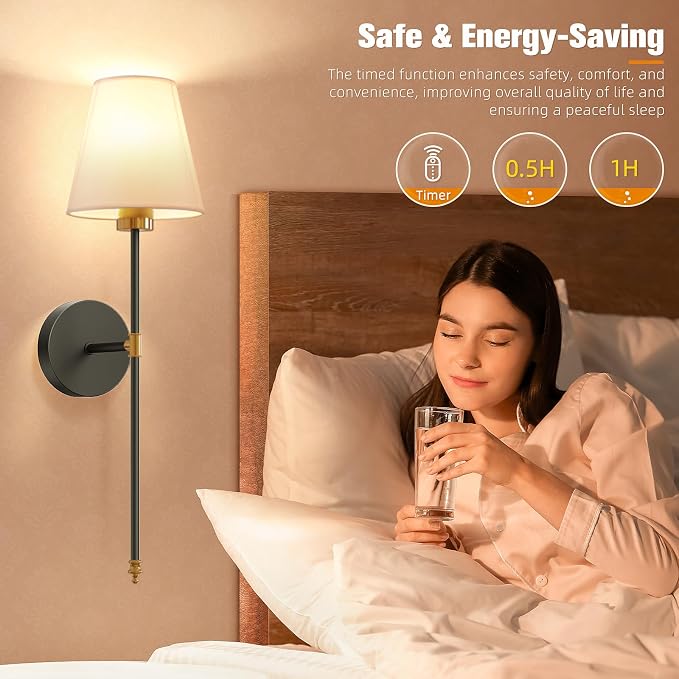 NIORSUN 19.9 inch Battery Operated Wall Sconce Set of 2, 10 Colors Wireless - Image 5