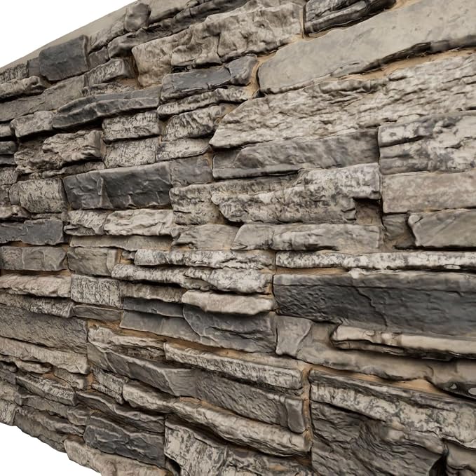 EverStone Canyon Ridge Faux Stone Panel, 45 3/4"W x 24 1/2"H x 1 1/4"D - Image 7