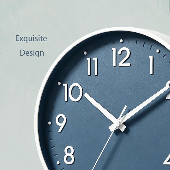 Mosewa Wall Clock 12 Inch, Battery Operated Silent Non-Ticking Modern Analog - Image 9