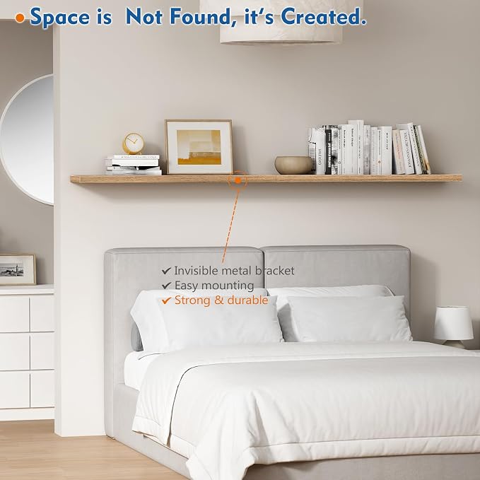 Harwaya Light Wood Floating Shelves - Image 5