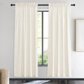 NICETOWN Ivory White Velvet Curtains Panel 72 inch Long 42 inch Wide, Luxury by NICETOWN