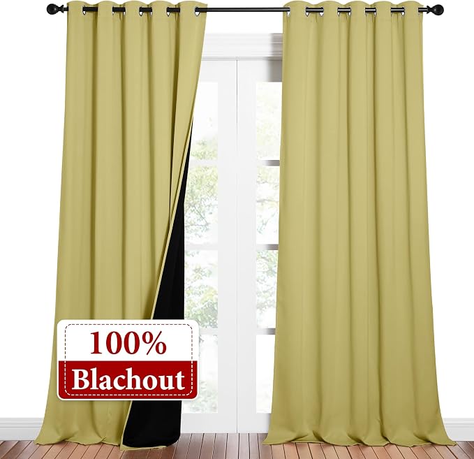 NICETOWN Total Shade Curtains and Draperies, Heavy-Duty Full Light Shading - Image 2