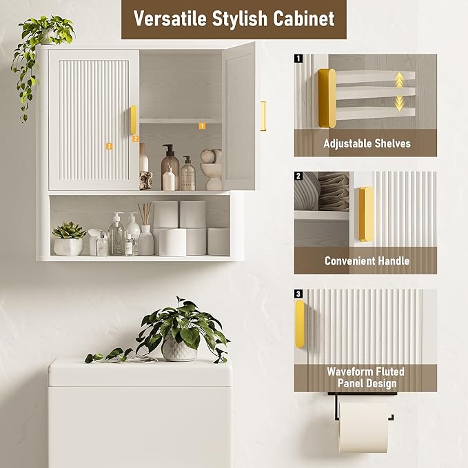 INNOD Bathroom Wall Cabinet, Wall-Mounted Medicine Cabinet - Image 3