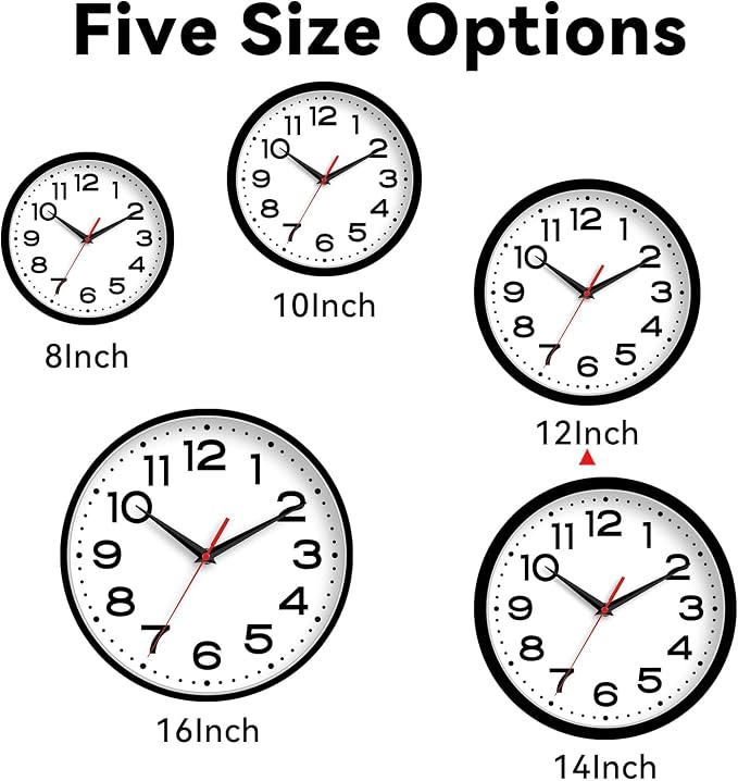 Roymnie Wall Clock Silent Non-Ticking Modern Clock Battery Operated 12 Inch - Image 6