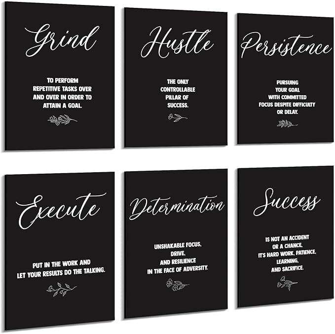 Coume 6 Pack Art Acoustic Panels 12" x 16" Inspirational Self Adhesive by Surlontye