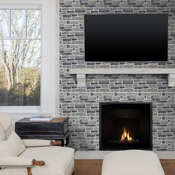 Commomy 10 Pcs 3D Faux Stone 3D Wall Panels 11.8'' x 11.8'' Ultralight PVC - Image 2