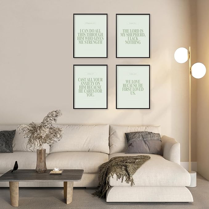 Locomiss Sage Green Christian Wall Art Decor, Modern Bible Verse Prints - Image 6