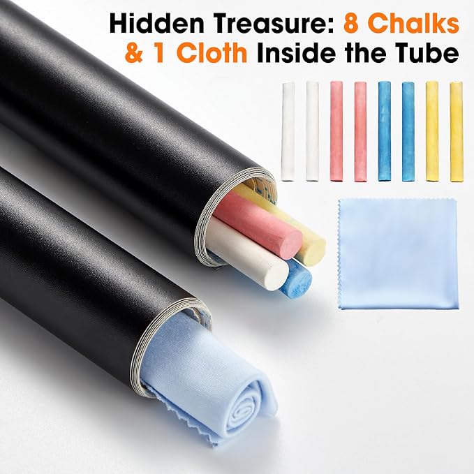 Chalkboard Wallpaper Peel and Stick, 17.5"x393.7" Blackboard Contact Paper Self - Image 6
