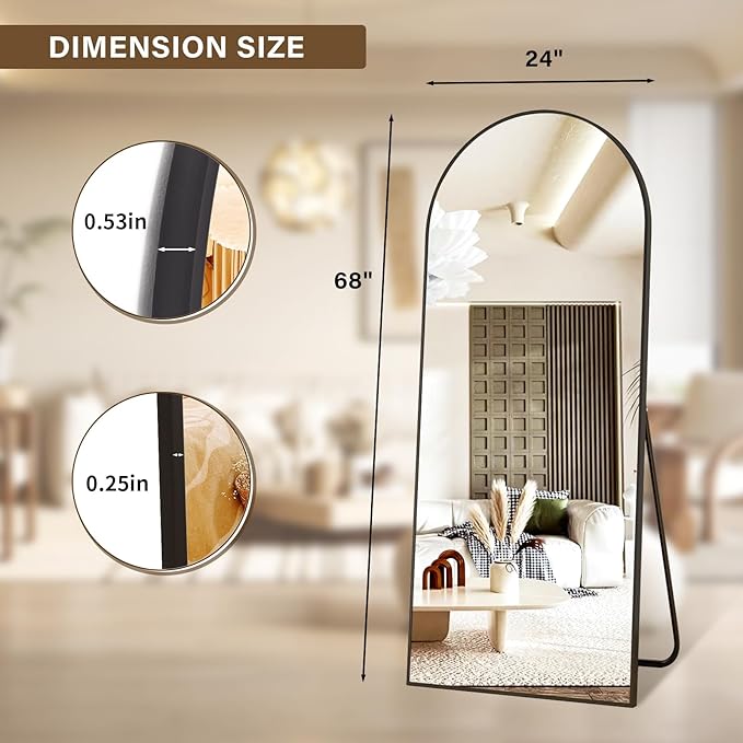 XRAMFY 24x68 Arched Full Length Mirror Floor Mirrors - Image 5