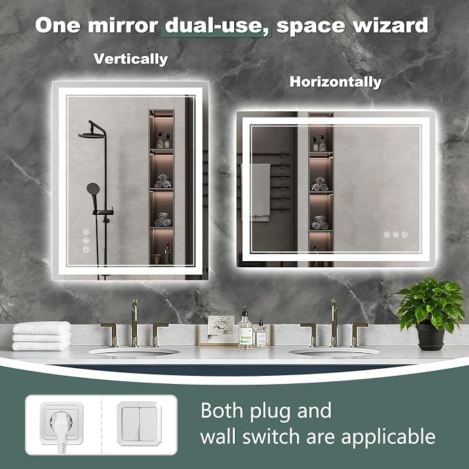 40x30 Inch LED Bathroom Mirror - Image 6