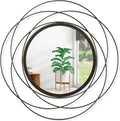 Wall Mirror Mounted Small Round Decorative Mirrors, Circle Metal Art Mirror Home by HLFMVWE