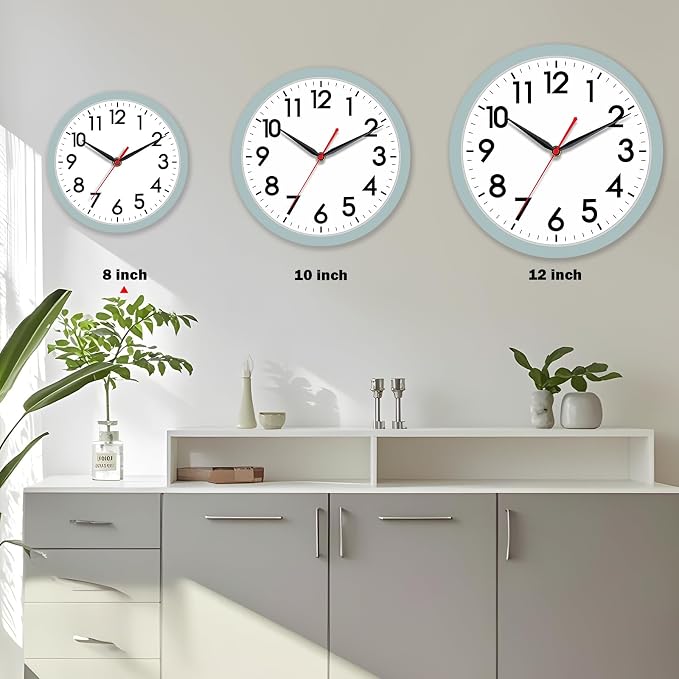AKCISOT Wall Clock, Modern Small Wall Clocks Battery Operated 8 Inch, Silent - Image 4