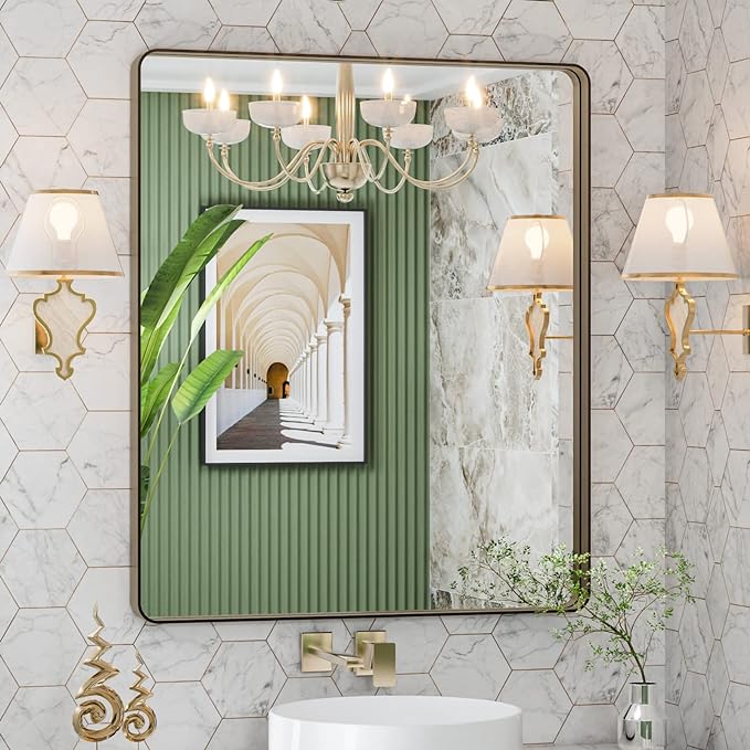 LOAAO 30”X36” Bronze Bathroom Mirrors by LOAAO