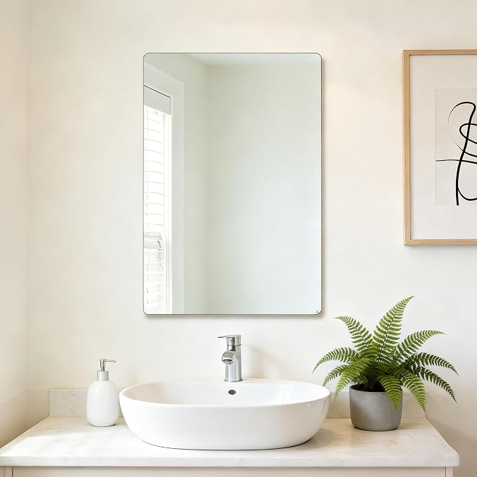 Frameless Mirror, Rectangle Bathroom Mirror - Image 2