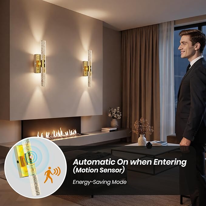 IRONPAX Wall Sconces Battery Operated Set of 2, Wireless Rechargeable Wall - Image 2