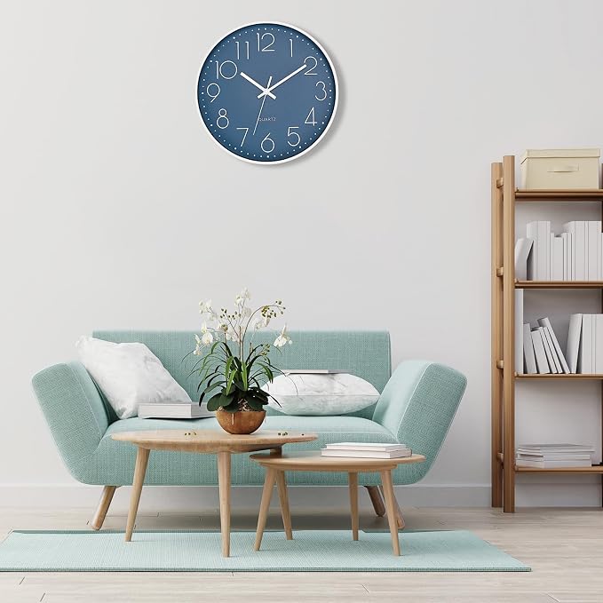 Foxtop 14 Inch Wall Clock Silent Non-Ticking Battery Operated Round Quartz - Image 4