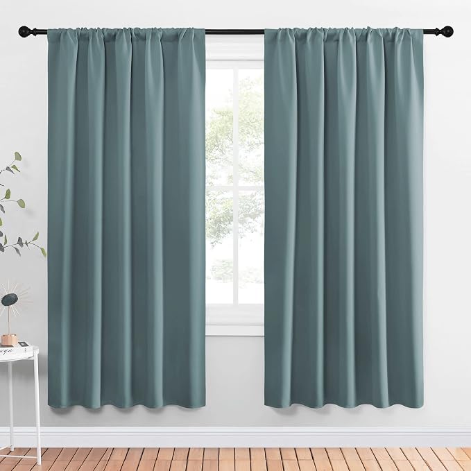 NICETOWN Greyish Blue Blackout Curtains Panels by NICETOWN