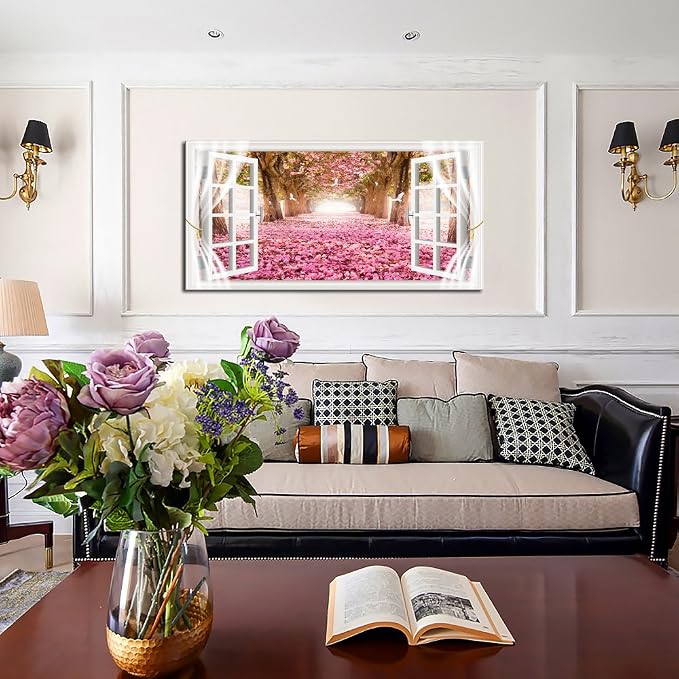 Cao Gen Decor Art-AH40150 Wall Art Trees and Pink Rose Paintings Printed - Image 7