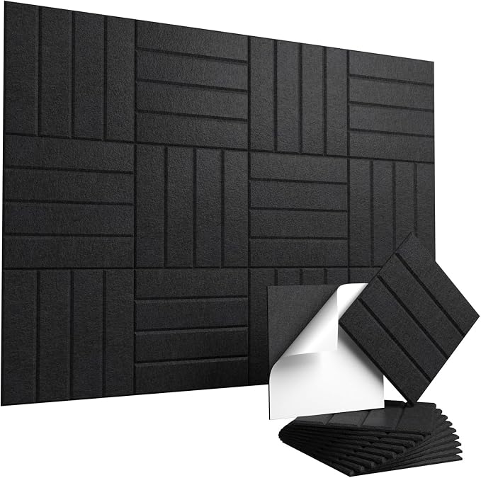 Vieshful Self Adhesive Acoustic Panels – 12"x12"x0.4" High-Density Soundproof by Vieshful