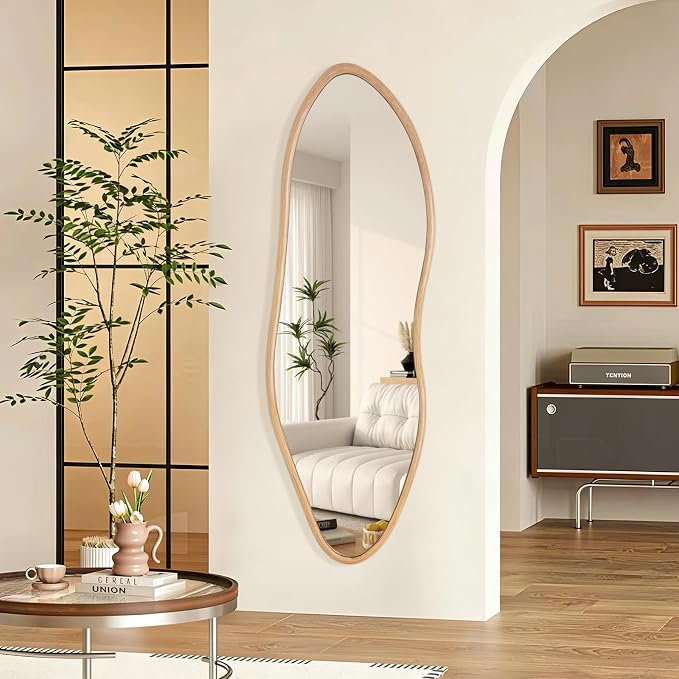 Irregular Full Length Mirror, Large Asymmetrical Wall Mirrors by TheiaMo