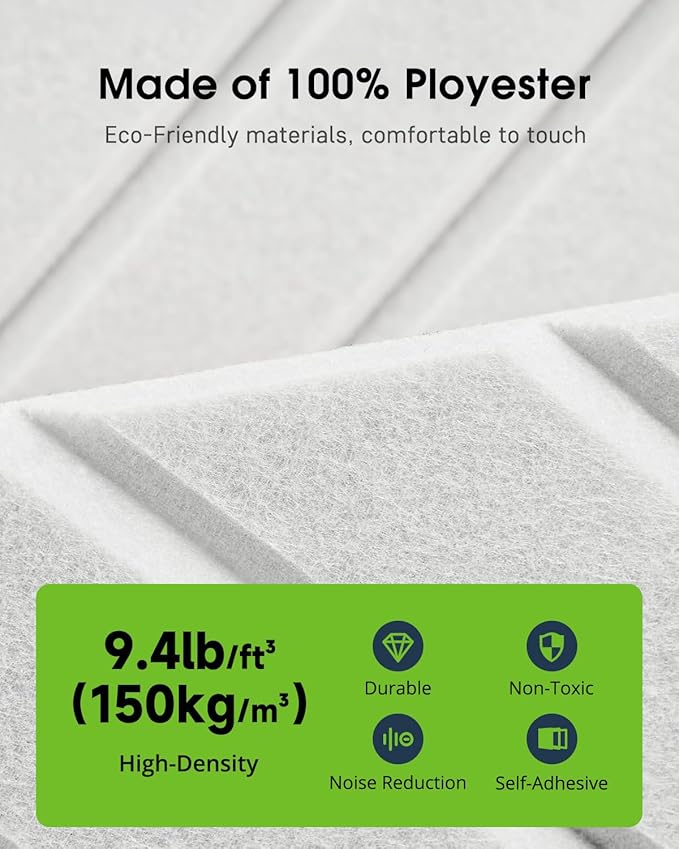 Sound Proof Foam Panels for Walls, 18 Pack Self-Adhesive Acoustic Panels - Image 5