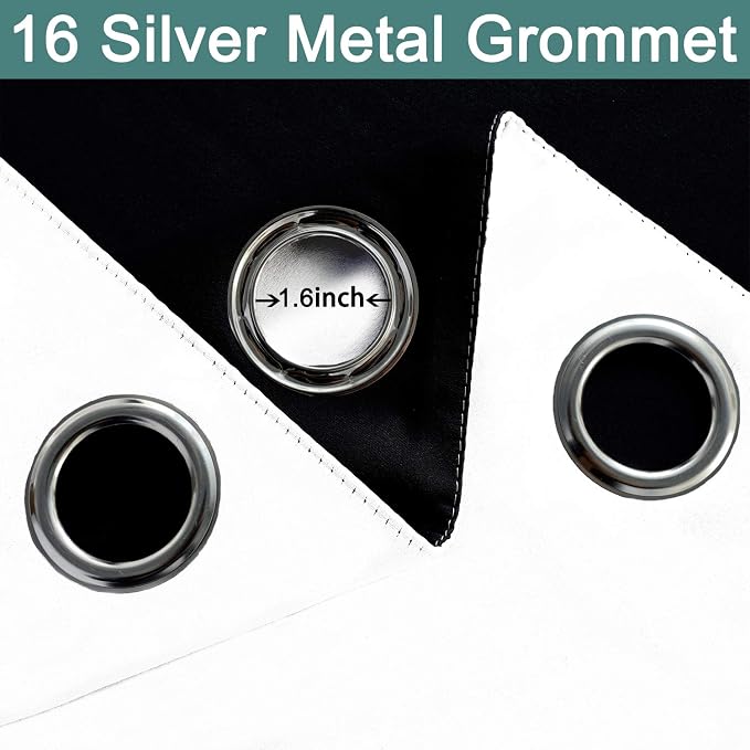 Yakamok Total Blackout Extra Wide Patio Sliding Door Curtains, Grommet Thermal - Image 6