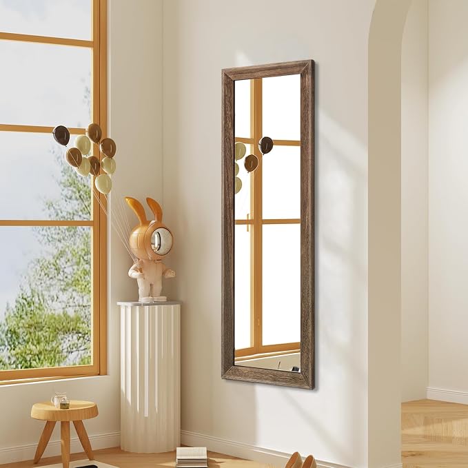 AAZZKANG Hanging Mirror Full Length Vintage Large Mirrors Wooden Framed 43"x14" - Image 6