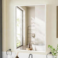 24x32 Inch White Bathroom Mirror, Wall Mounted Bathroom Vanity Mirrors by Dimelax