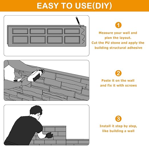 ROOMTEC 3-Packs Faux Stone Wall Covering Panels - Image 3