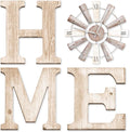 Farmhouse Home Signs with Windmill Clock Wall Decor Rustic Home Letters Wall Art by ZAZIWZ