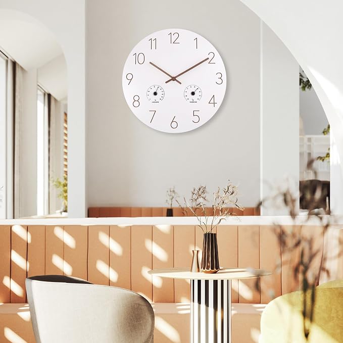 14 Inch Wall Clock, Wooden Frame Wall Clocks Decorative - Image 6