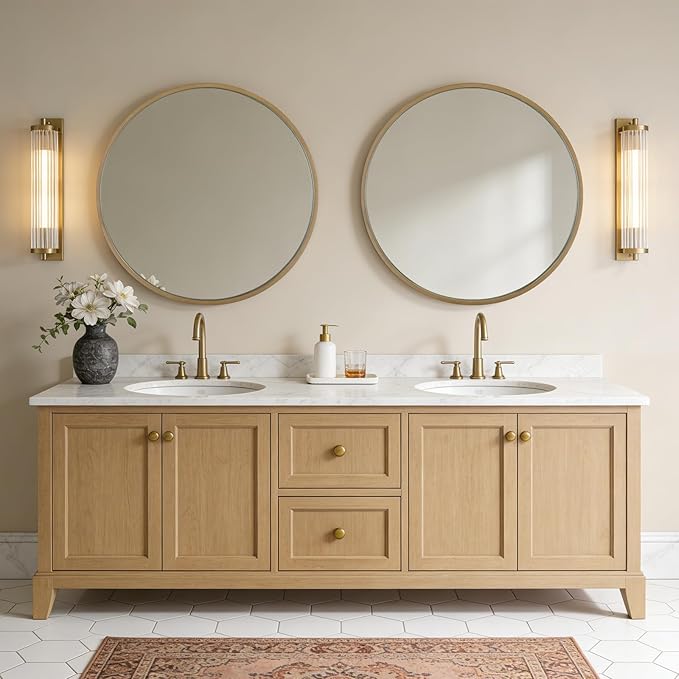 WallBeyond Round Wood Mirror - Image 5
