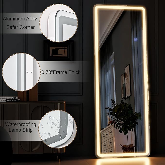 GLSLAND LED Full Length Mirror 60"x16" Floor Mirror - Image 5