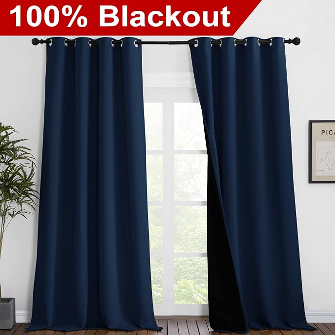 NICETOWN 100% Blackout Blinds, Laundry Room Decor Window Treatment Curtains - Image 2