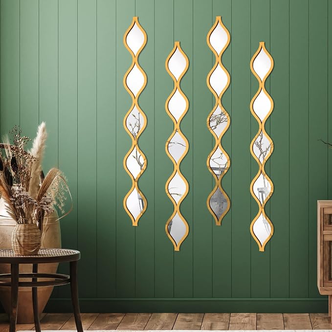 Qunclay Teardrop Mirror Wall Art Decorative Mirror Wall Decor Long Narrow - Image 6